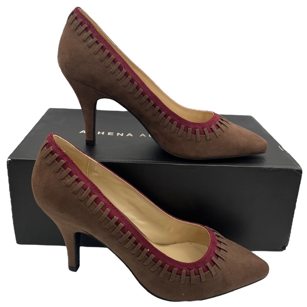 Suede pump heels lace accents women Size 6